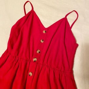 RED LINEN DRESS